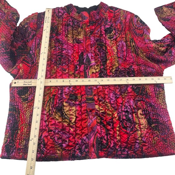 Ruby‎ Rd. Womens Satin Jacket Size 2X Multicolor Textured Design - Picture 2 of 4